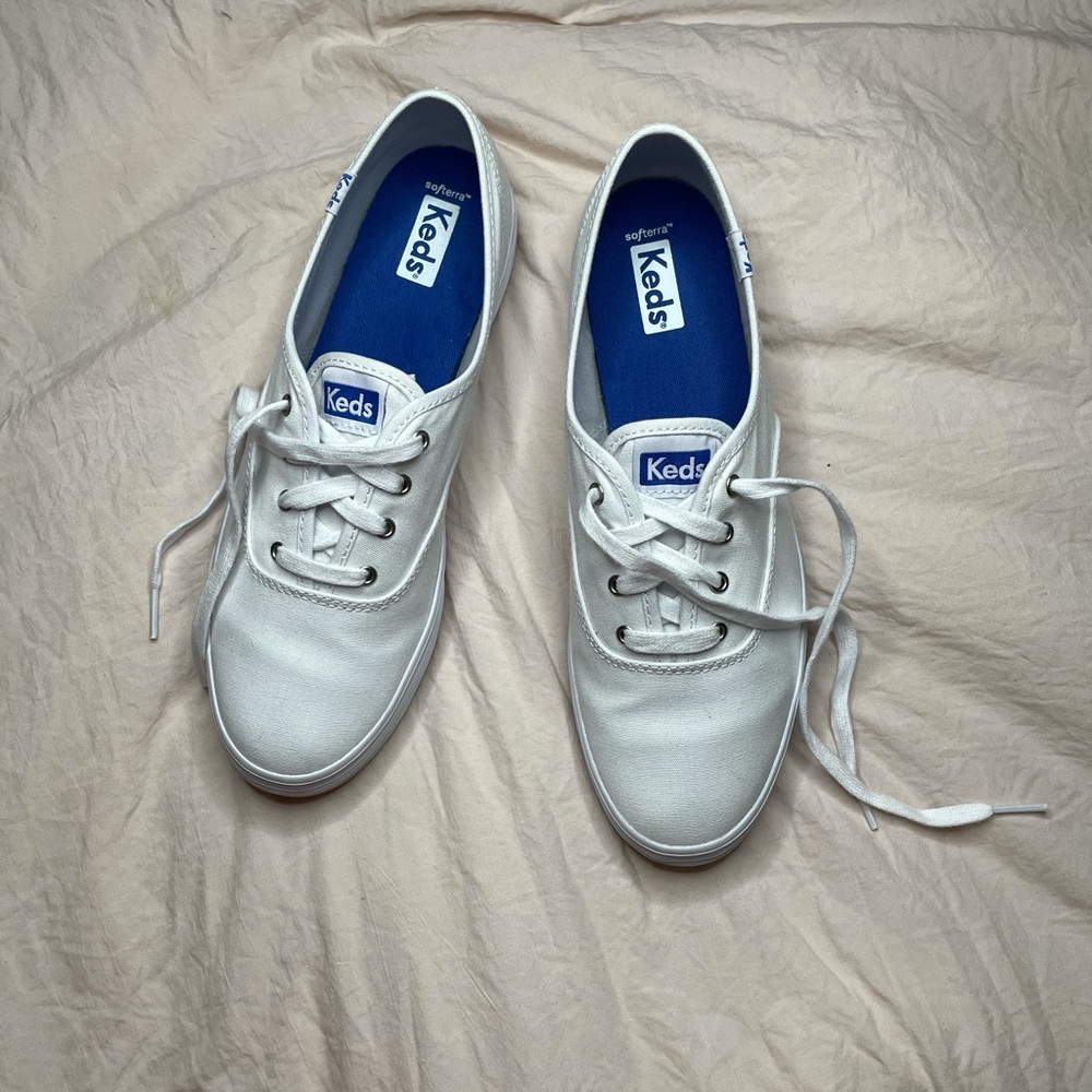 White Keds Triple Platform Shoe, Size: 8.5